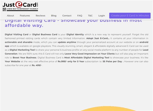 Digital Visiting Card | Justecard | Digital Marketing Tool